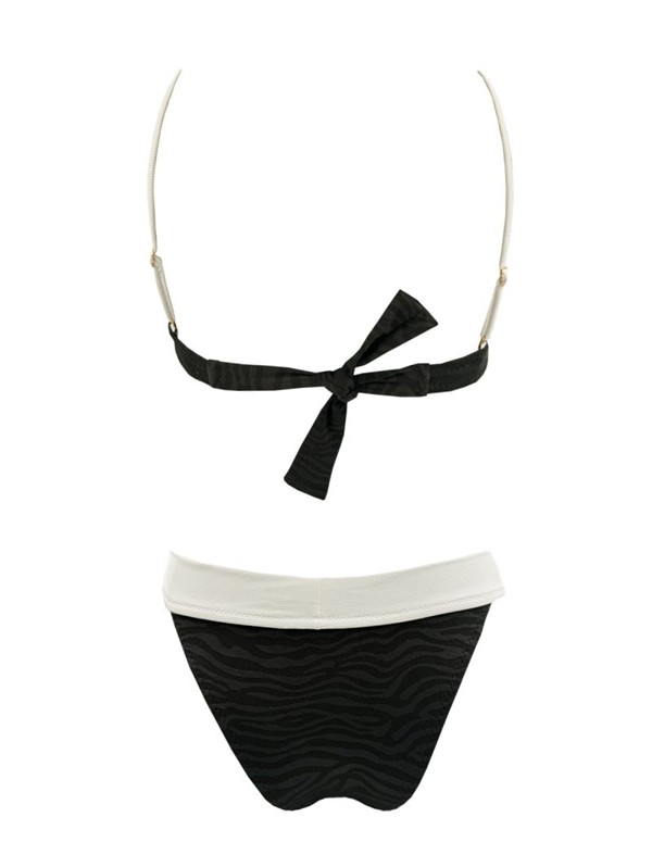 EMMA 916 ZEBRA WHITE CUP BIKINI BLACK